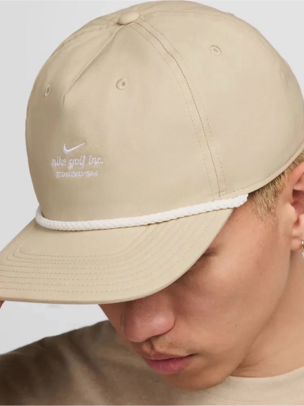 Nike Beige Rope-Trim Baseball Cap